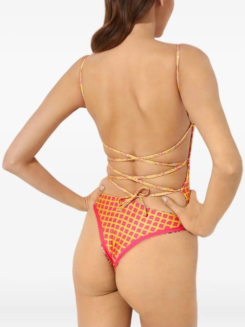 Agua By Agua Bendita reversible floral swimsuit - Pink