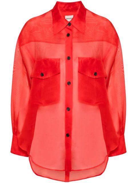 KHAITE Mahmet silk shirt - Red - zdjęcie produktu nr 1