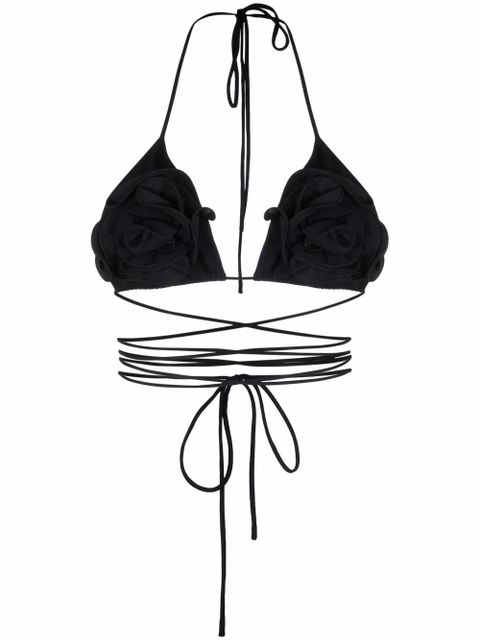 Magda Butrym floral-effect bikini top - Black - zdjęcie produktu nr 1