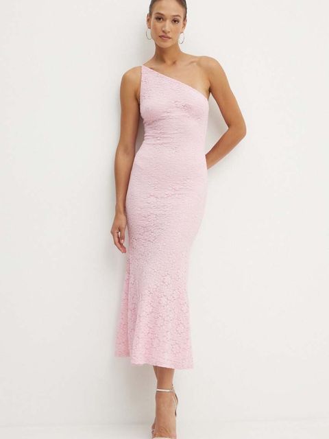 Bardot sukienka ALBIE kolor różowy maxi dopasowana 59404DB