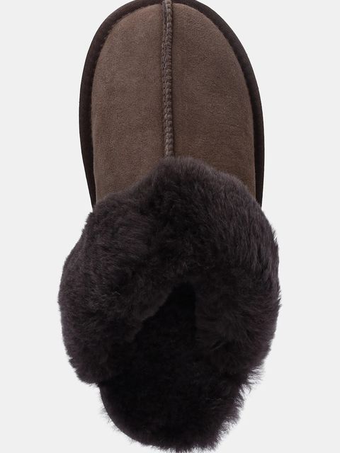 Answear.LAB kapcie zamszowe kolor brązowy