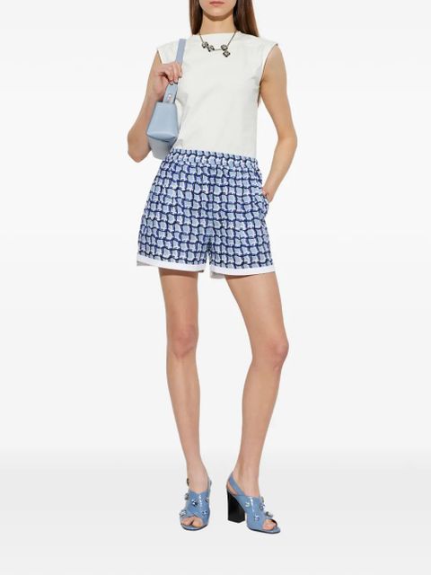 Marni geometric-print elasticated-waistband shorts - Blue - zdjęcie produktu nr 2