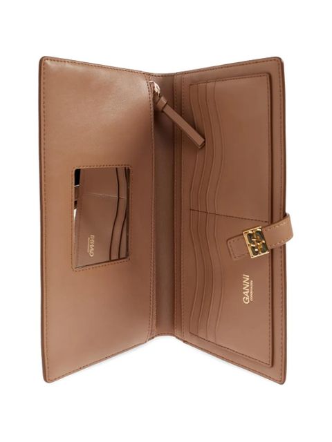 GANNI studs-embellishment flap wallet - Neutrals