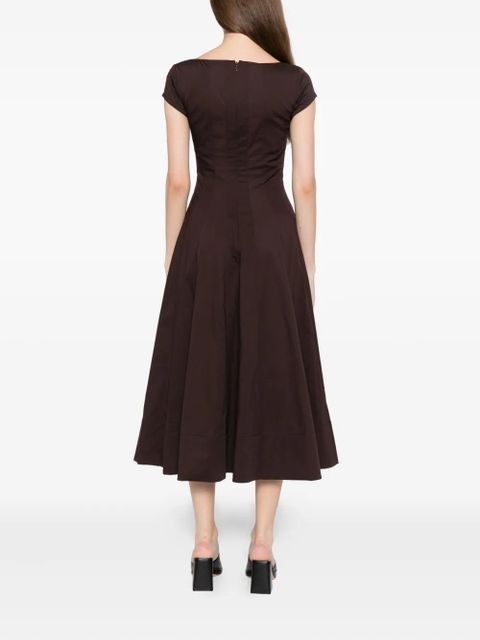 STAUD short-sleeved wells dress - Brown