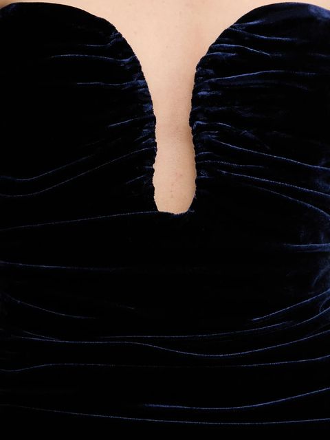 Bardot sukienka ELVIRA kolor granatowy maxi dopasowana 59692DB