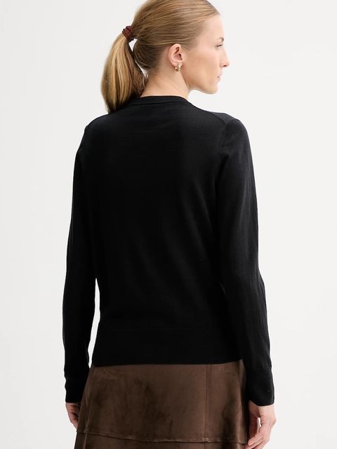 Calvin Klein kardigan wełniany damski kolor czarny lekki LV044D323G - zdjęcie produktu nr 2