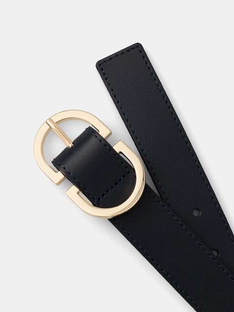 Tommy Hilfiger pasek skórzany damski kolor granatowy AW0AW17972 - zdjęcie produktu nr 2