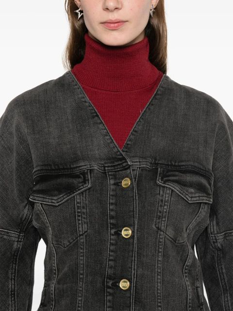 GANNI washed denim jacket - Black