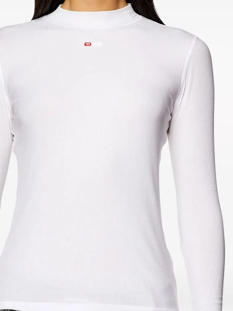 Diesel T-Mokky-Ls-Microdiv mock-neck top - White