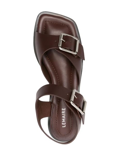 LEMAIRE 35mm buckled leather sandals - Brown