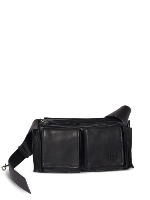 Miu Miu flap-pockets leather shoulder bag - Black - zdjęcie produktu nr 1