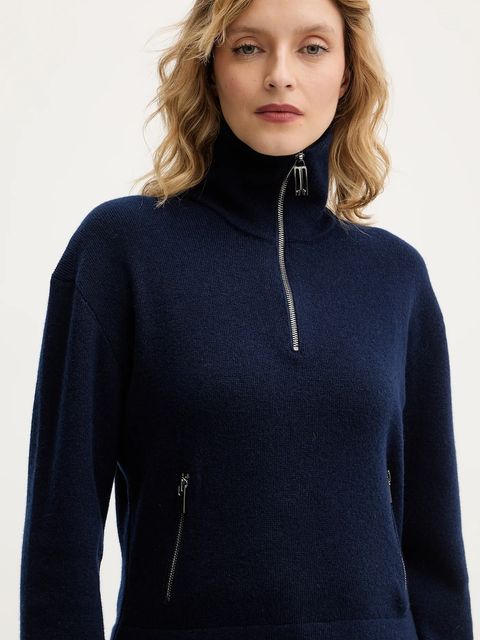 Victoria Beckham sweter wełniany damski kolor granatowy 1126KJU006866A