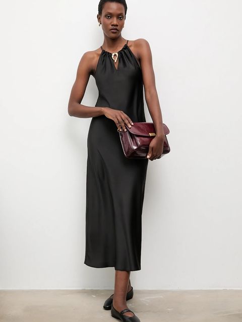 Answear.LAB sukienka kolor czarny maxi prosta - zdjęcie produktu nr 1