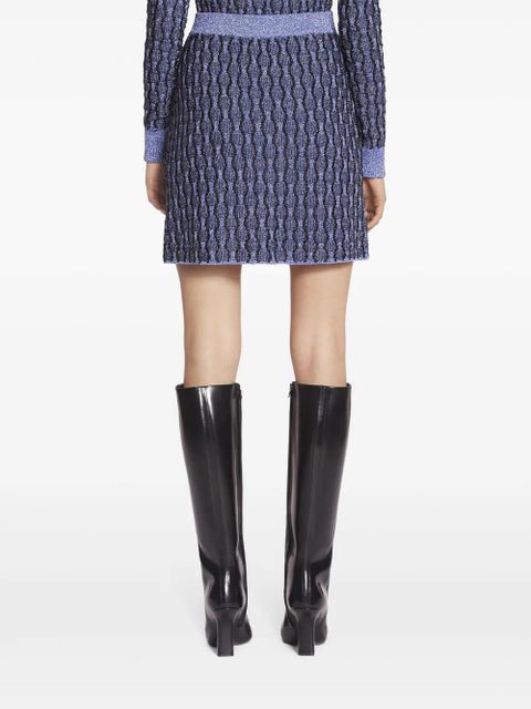 Lanvin patterned intarsia-knit mini skirt - Blue