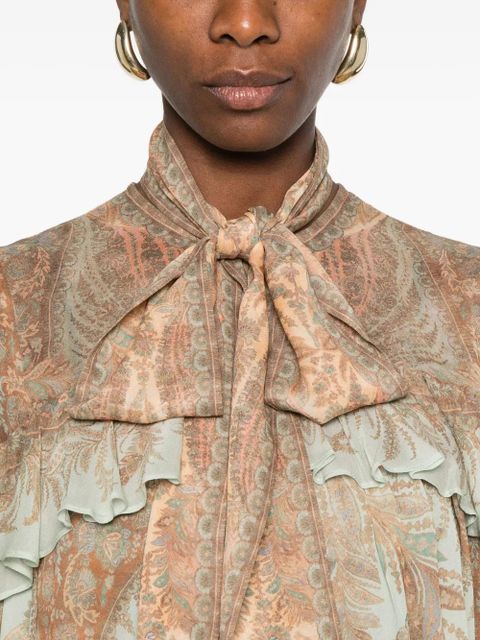 ZIMMERMANN paisley-print ruffled-detail blouse - Blue