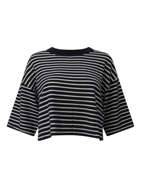 Weekend Max Mara striped-pattern crop T-shirt - Blue - zdjęcie produktu nr 1