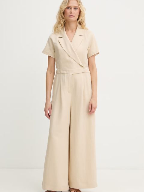 Weekend Max Mara kombinezon kopertowy damski z lnem OBLATO - zdjęcie produktu nr 1