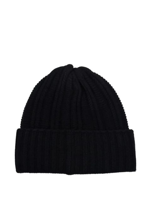 Max Mara ribbed logo-patch beanie hat - Black - zdjęcie produktu nr 2