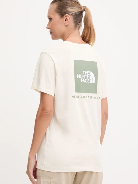 The North Face t-shirt bawełniany damski kolor beżowy NF0A87NKEBE1 - zdjęcie produktu nr 1