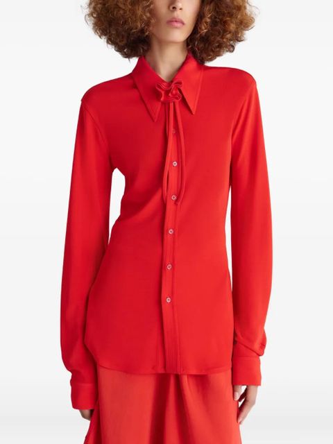 LEMAIRE neck-cord long-sleeve shirt - Red - zdjęcie produktu nr 2