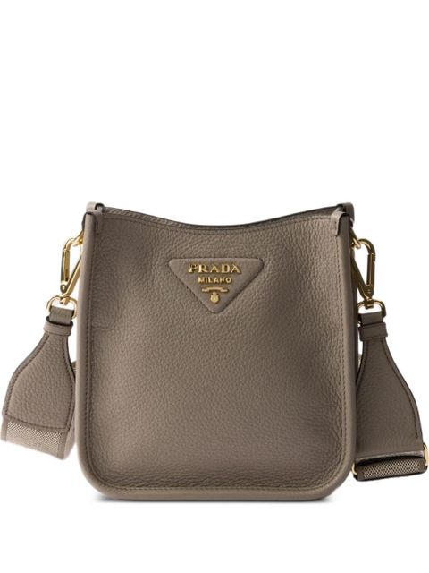 Prada mini leather shoulder bag - F03QH CLAY GRAY - zdjęcie produktu nr 1