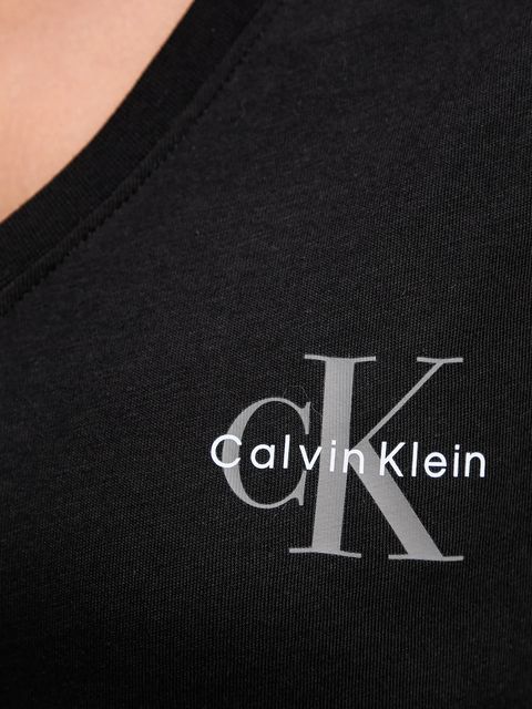 Calvin Klein Jeans t-shirt bawełniany 2-pack damski kolor czarny LV047C906G