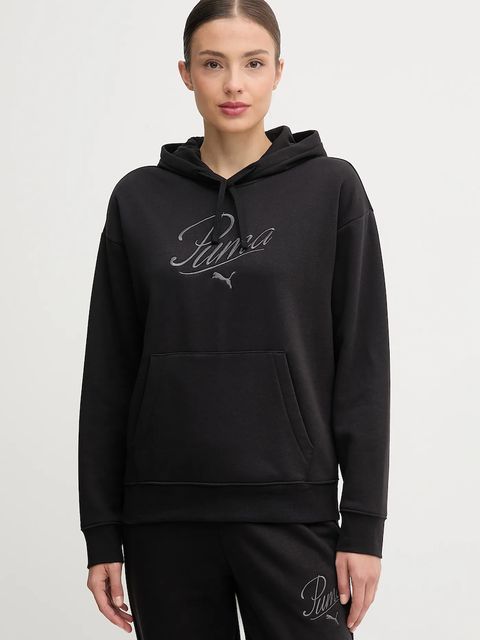Puma bluza damska kolor czarny z kapturem z aplikacją 688072 - zdjęcie produktu nr 1