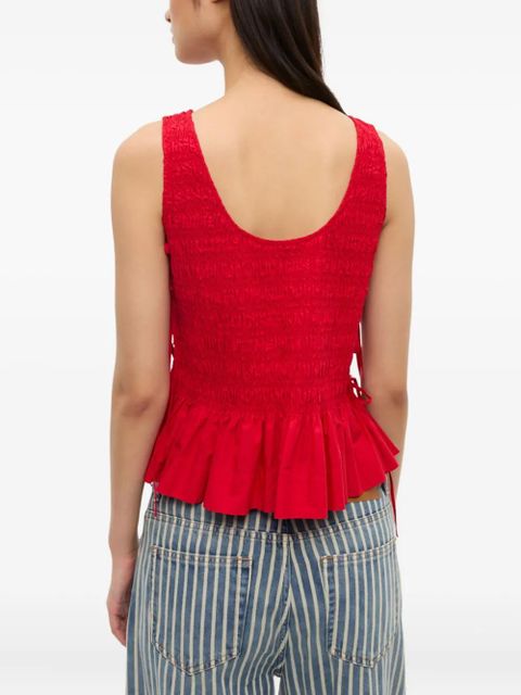 GANNI chambray seersucker top - Red - zdjęcie produktu nr 2