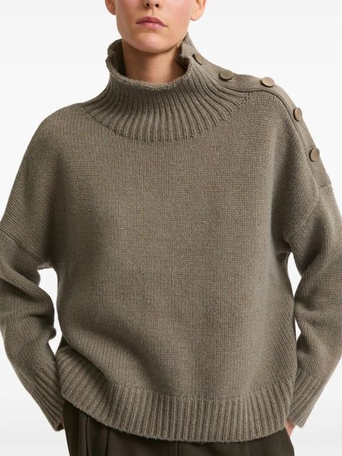 Yves Salomon button-up shoulder jumper - Grey