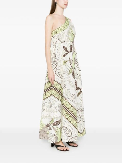 Tory Burch bird-print midi dress - White
