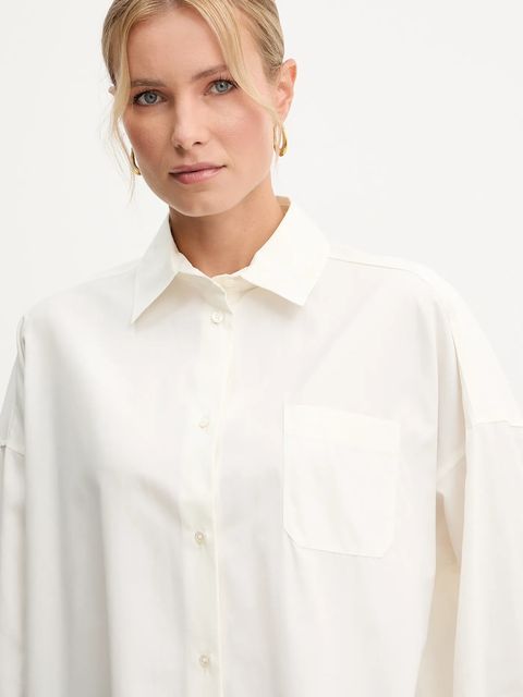 Weekend Max Mara koszula bawełniana ARTURO damska kolor biały relaxed z kołnierzykiem klasycznym 2525116042600 - zdjęcie produktu nr 2