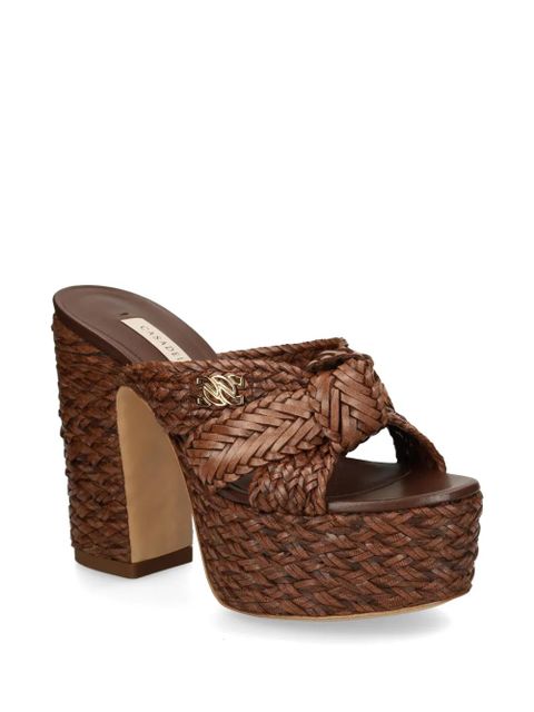 Casadei woven platform sandals - Brown - zdjęcie produktu nr 2