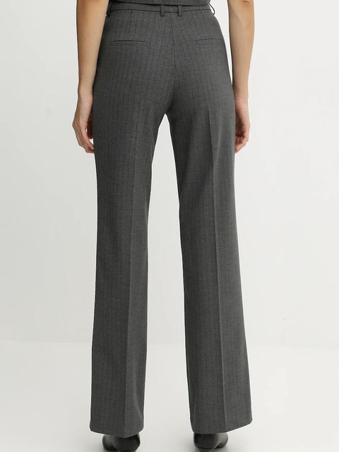 Morgan spodnie damskie kolor szary proste high waist PBOKA.F