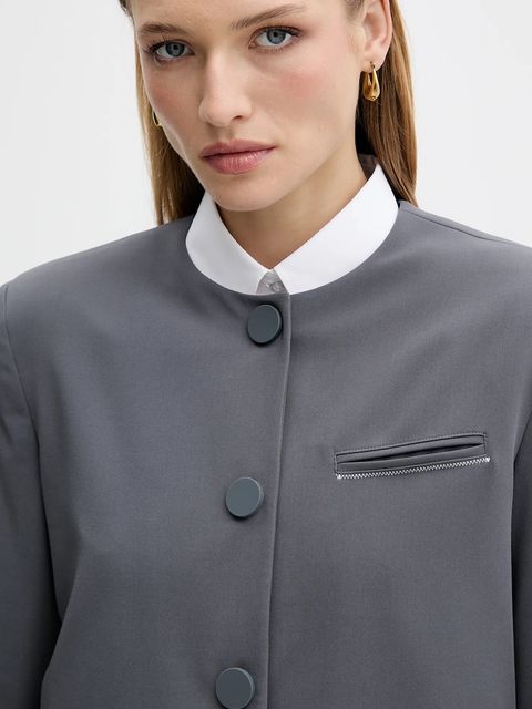 Armani Exchange marynarka kolor szary jednorzędowa gładka XW000656 AF16145