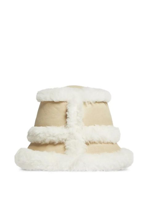 Moncler Grenoble shearling-trimmed bucket hat - Neutrals