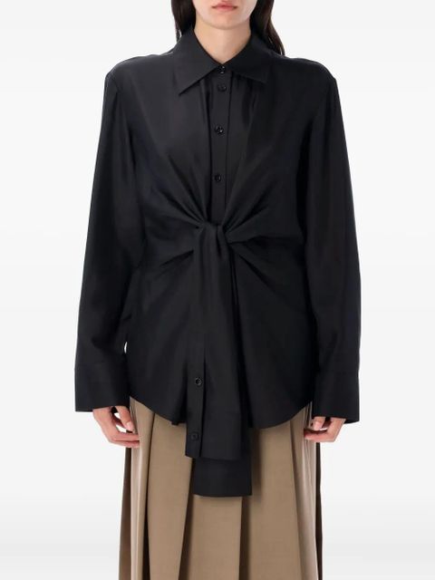 Róhe knotted silk shirt - Black - zdjęcie produktu nr 1