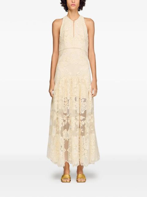 SANDRO floral halter dress - Neutrals