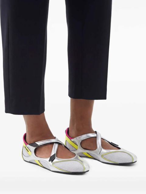 The Attico Floor 01 holographic ballet flats - Silver