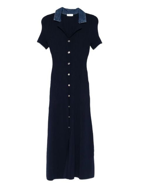 SANDRO v-neck knitted dress - Blue - zdjęcie produktu nr 1