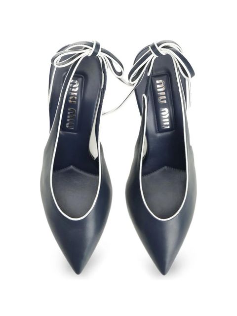 Miu Miu bow-detail slingback sandals - Blue