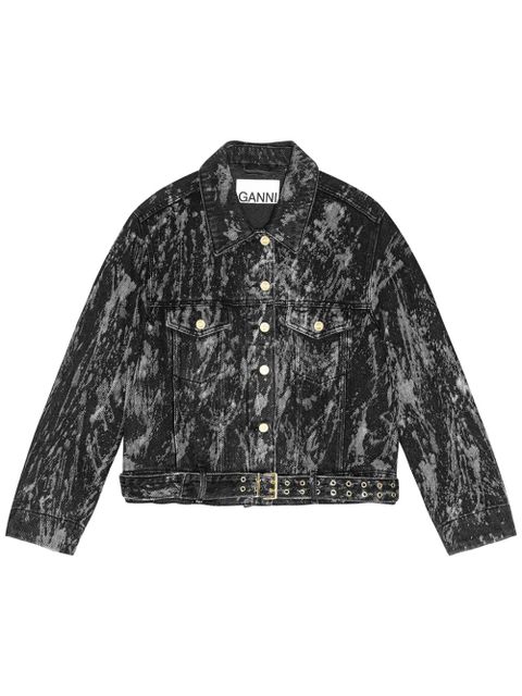 GANNI belted denim jacket - Black - zdjęcie produktu nr 1