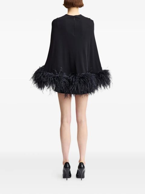 16Arlington feather trim mini dress - Black