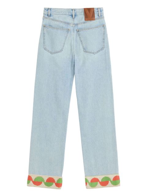 Valentino Garavani jacquard-trim jeans - Blue - zdjęcie produktu nr 2