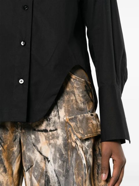 The Attico Eliza logo-embroidered cotton shirt - Black