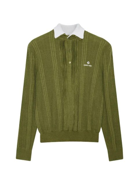 SHUSHU/TONG logo-embroidered polo top - Green - zdjęcie produktu nr 1