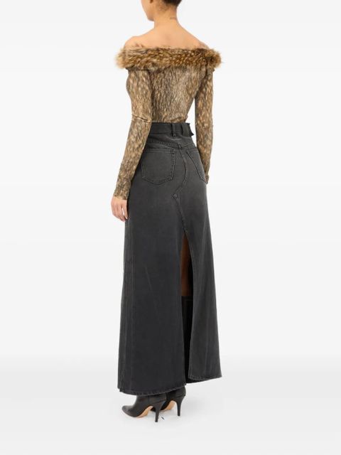 MM6 Maison Margiela paint-splatter denim skirt - Black