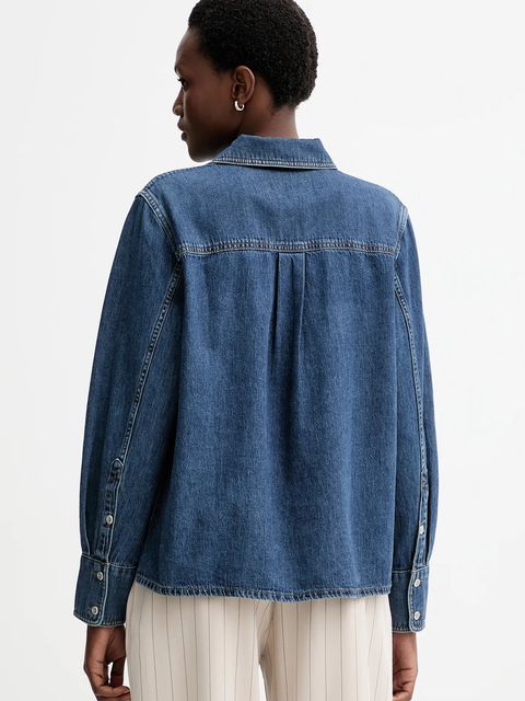 Rag & Bone bluzka jeansowa damska kolor niebieski gładka RJ0525FSUKE