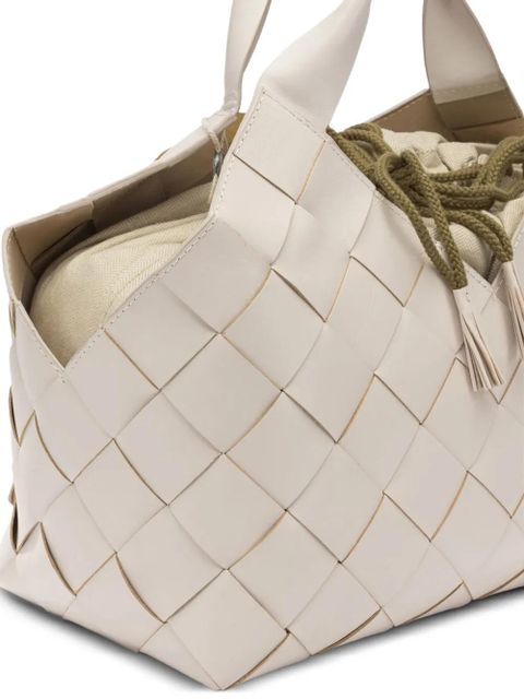 DRAGON DIFFUSION Castello woven-leather tote bag - Neutrals