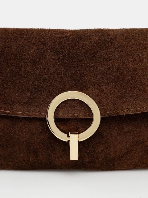 Answear.LAB torebka zamszowa kolor brązowy