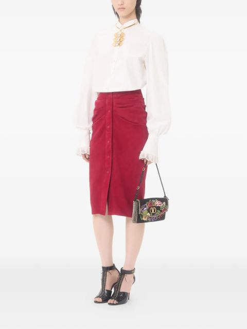 Valentino Garavani suede skirt - Red - zdjęcie produktu nr 2